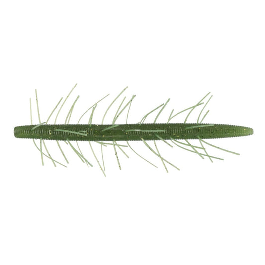 Yamamoto 5" Fuzzy Senkos Green Pumpkin Blk Flake