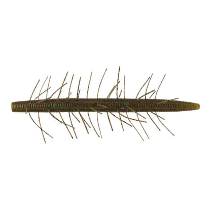 Yamamoto 5" Fuzzy Senkos Green Pumpkin Blk Flake