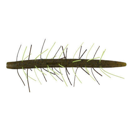 Yamamoto 5" Fuzzy Senkos Green Pumpkin Blk Flake
