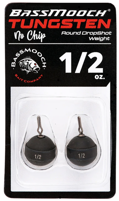 Bassmooch - tungsten no-chip Round Dropshot Weight 1/4.oz