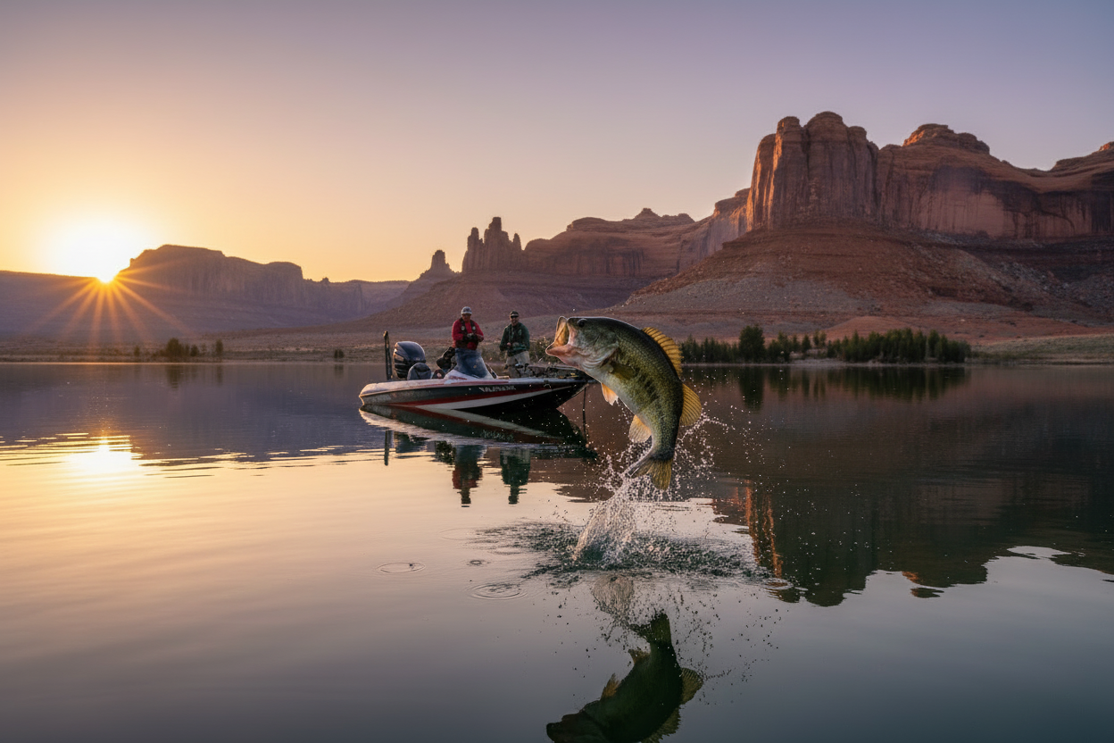 Utah Lake Bass Fishing with Red Mesas